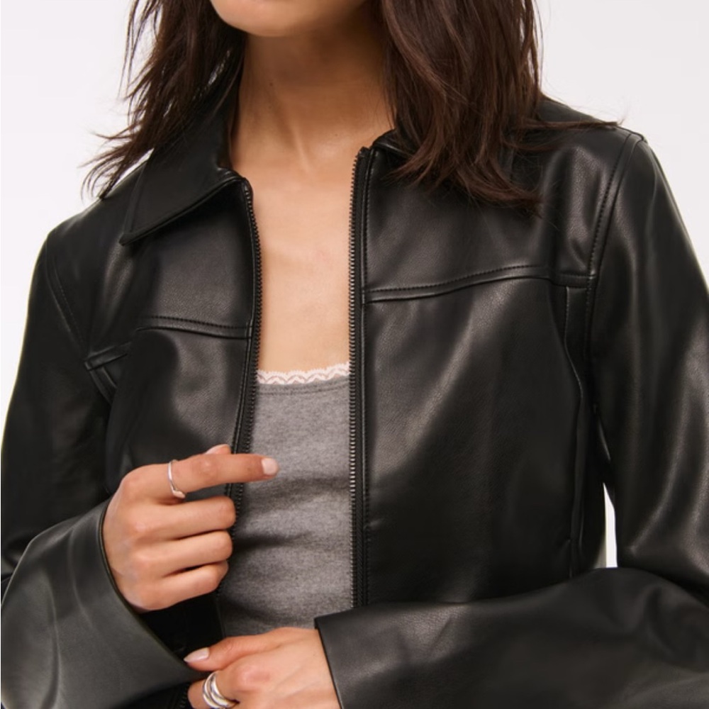 Abercrombie & Fitch Sleek Black Leather Jacket